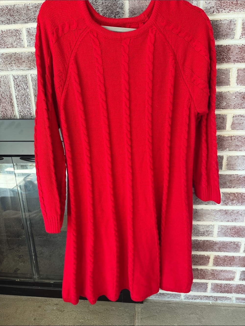 JH Collectibles Red Cable Knit Sweater Dress